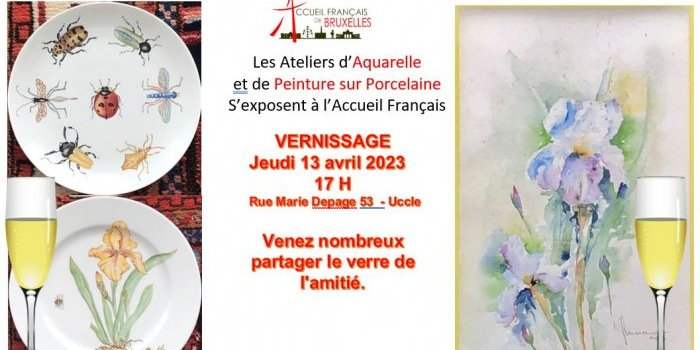 Vernissage - Exposition/Vente - Ateliers Aquarelle et Peinture sur Porcelaine